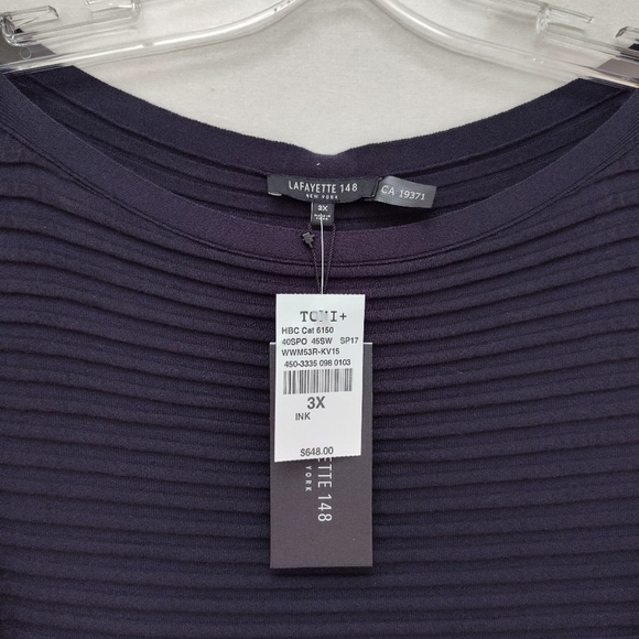 NWT Lafayette 148 ribbed knit midi dress Toni plus 3X size below knee office new - Picture 3 of 12
